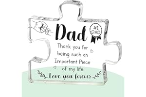 GRELAE Gifts for Dad, Fathers Day Dad Gift, Dad Birthday Gifts, Puzzle Shaped Acrylic Plaque Dad Presents, Birthday Presents for Dad, From Daughter, Best Dad Gifts Ideas, Daddy Gift
