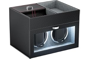 Zyncove Uhrenbeweger, Automatik Uhrenbeweger, Uhrengehäuse mit leisem Motor, Lagerung Schmuckschatulle Luxuriöse Uhrenbeweger Box, Automatische Uhrenbeweger 2 Uhr, 4 Uhr, LED Beleuchtung