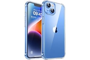 CANSHN Przezroczyste Etui dla iPhone 13 i Etui iPhone 14, [Nie Żółknąca] Odporna na wstrząsy Obudowa Telefonu z Twardym Tyłem i Miękkimi Zderzakami TPU Obudowa do iPhone 13/14 6,1" - Clear
