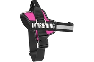 JUSTYEZI No Pull Dog Harness, Adjustable Assistance Service Dog Vest with Buckle, Reflective No-Choke Pet Vest Harness with Easy Control Handle for Training