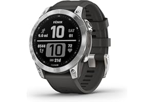 Garmin - fenix 7 - Montres GPS multisports connectée haute performance - Silver avec bracelet gris - Boitier 47mm