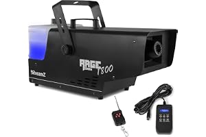 BeamZ RAGE1800SNOW Machine à Neige 1800 Watts, Buse Longue Durée et Design Unique, DMX, Télécommande sans Fil et Programmateur, Boitier Métal, Étrier de Montage et Poignée, Réservoir 3.5L