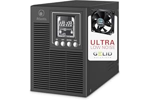 Atlantis A03-OP1002XLN Online 88% Quieter Server UPS Double Conversion Pure Sine Wave 1000VA 700W, Low Noise Fan Gelid 23,6 dbA,USB,2 Schuko + 1 IEC, 2x12V-9Ah