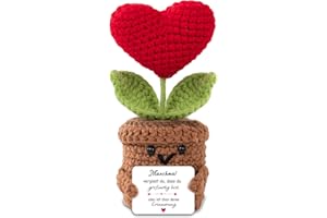BOAITE Geschenk für Frauen - Positive Potato Kartoffel Serien Gehäkelte Geschenke für Mama,Freundin, Schwester & Kollegin,Geschenke zum Geburtstags Muttertag Hochzeitstag Weihnachtstag