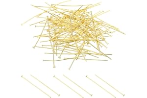 PATIKIL 1.5x0.09 Pasadores Conectores de Candelabro de Cobre, 200 Piezas de Clips de Cristal para Fijar Partes de Candelabros, Repuestos de Candelabro, Dorado