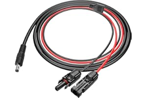 PNGKNYOCN Connecteurs de panneau solaire à DC 5.5x2.1mm Extension du câble d'alimentation 14AWG Câble de conversion de panneau solaire pour chargeur de panneau solaire（4.9FT）