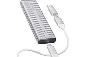 PHIXERO M.2 SSD Nvme USB Carcasa SATA Adaptador Caja Disco Duro Aluminio Sin Herramientas USB3.2 Gen2 10Gbps con 2 en 1 USB C a C/A PD60W Cable M.2 NVME PCIe NGFF SATA SSD 2230/2242/2260/2280(Plata)