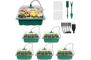 VDYXEW Mini Gewächshaus mit Licht, Anzucht Gewächshaus, Sonnenähnliche Pflanzenlichter mit vollem Spektrum, Anzuchtset Zimmergewächshaus Anzuchtkasten pflanzenlampe anzucht (5pack Led)