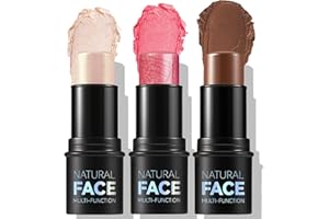 ‎SITOVELY Sitovely Creme Konturenstifte, Contour Highlighter Stick, 3 Stück Rouge stift, Creme Rouge Stick und Bronzer Kontur stift, Langanhaltend natürlich Gesichts konturierungs stift (A, Mittel)