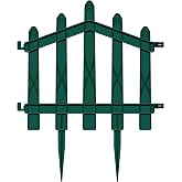 Decorative Plastic Garden Fence and Landscape Fence 1 FENCE (Y: 25 CM/G: 25 CM) WITH EARTH LEGS (Green)