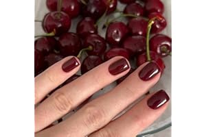 NLFOX 24Pcs Short False Nails - Red Square Press on Nails - Fake Nails with Glue - Stick on Nails in 12 Sizes - Full Cover Acrylic False Nail Tips for Women Girls Nail Art