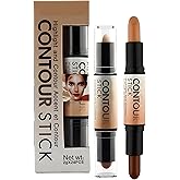 2 in 1 Colors Highlight and Contour Stick,Dual-Ended Full Coverage Wonder Stick,Color Corrector Concealer Stick,Contouring Hi