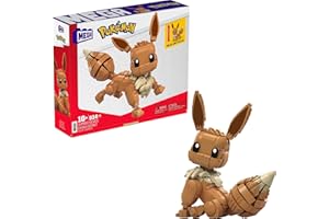 MEGA BRANDS Mega Pokémon Figurine Action Évoli Articulée 29 cm, Jeu De Briques De Construction pour Enfants Et Adultes, Modèle Pokémon À Collectionner avec 834 Pièces, Jouet pour Enfant de 10 Ans et Plus,GMD34