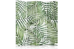 Feeby Paravento Astratto Arte 4 Parti 145x150 cm Unilaterale Pieghevole Separatore Decorazioni Stampa Su Tela Parete Divisoria Parete Spagnola Camera Da Letto Home Office Blu Giallo Multicolor