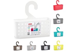 PLASTIFIC Plastic Hanging Shower Caddy Basket Organizer | Wall-Mounted Bathroom Toiletry Holder for Washroom Storage | Durable Plastic Shower Basket (White)
