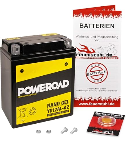 JMT Gel Batterie YB12AL-A2 – Für BMW F 650/650 GS Dakar (2000-2008), 12V, 12Ah