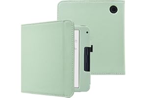 DMLuna Étui pour Kobo Libra Colour Model:N428 2024 / Libra 2 Model:N418 2021, Protection PU Léger, Fonction Veille Automatique, Coque Antichoc Élégante, Agave Vert