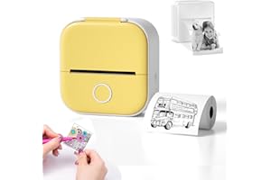 HIDRUO Doodle Dash Printer, Note Buddy Doodle Dash, Inkless Sticker Printer, Fast Printing Portable Mini Thermal Printer for Learning Assistance, Study Notes, Memo, Fun, Work, Journal (Yellow)