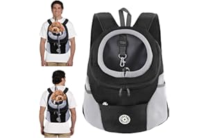 PETCUTE Mochila para Perros y Gatos,Transpirable,Mochila Transportadora para Perros con Correa de Seguridad,Mochilas Ajustable para Mascotas con Fondo Impermeable,Correa Acolchada para el Hombro