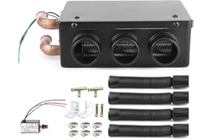 ‎QIILU Autoheizung, Qiilu 12V 50W Autoheizung Kühlung Kompaktheizung 3-Loch Tragbar Winter Schnellheizung Wärmer Frost Rauscharm Windschutzscheibenheizung Fan Demister Defroster