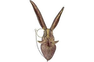 MOREASE 3D Rabbit Head Wall Mount Ornament, Animal Heads for Wall Art Hanging Sculptures, Small Metal Wall Resin Art Wall Decor Ornament Waterproof Bronzed Resin Decorations for Home (Rabbit)