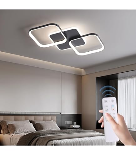 Plafoniera LED Dimmerabile,Moderna Soggiorno Lampada Da Soffitto Con Telecomando,Cameretta Illuminazione,Design Creativo In Alluminio Lampada A