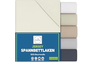 ‎COZITA Cozita Basics Spannbettlaken 90x200cm - 100% Baumwoll Jersey Bettlaken, Öko-Tex Zertifiziert, bis 25 cm Matratzenhöhe – Natur