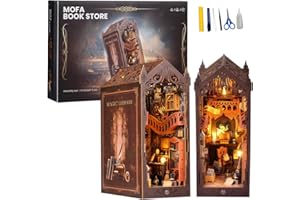 IXYHKB Fai da te booknook Kit, kit fai da te creativo adulti, Kit Fai Da Te Casa Delle Bambole di Legno, L'angolo dei libri magici fai da te con luci LED, the book nook kit per adulti