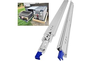AOLISHENG Glissiere Pour Tiroir Charge Lourde 650 mm Avec Serrure Charge max 120 kg Pour Camping Car & Van Latéral Coulisse de Tiroir Sortie Totale Rail Coulissant Glissière a Bille 1 Paire(2 pièces)