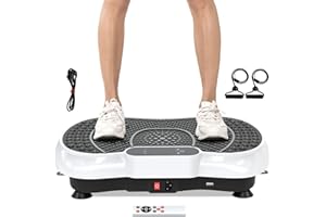 Dskeuzeew Vibrationsplatte Vibrationsgerät - Vibrationstrainer Zuhause mit 99 Intensitätsstufen + 5 Vorprogramm für Ganzkörpertraining Gewichtsabnahme Muskelaufbau