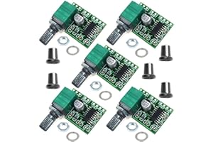 VISSQH 5 pcs Mini PAM8403 Stereo Amplifier DC 5V Audio amplifier 5V Digital Amplifier Module Board with Potentionmeter,3W + 3W Dual-channel Audio Amplifier Module for DIY Portable