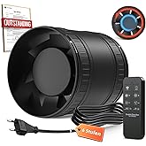 BUMSOU Bidirektionaler Rohrventilator 100mm mit 6 Stufen, Fernbedienung – Leistungsstarker Leise Rohrlüfter mit Überhitzungss