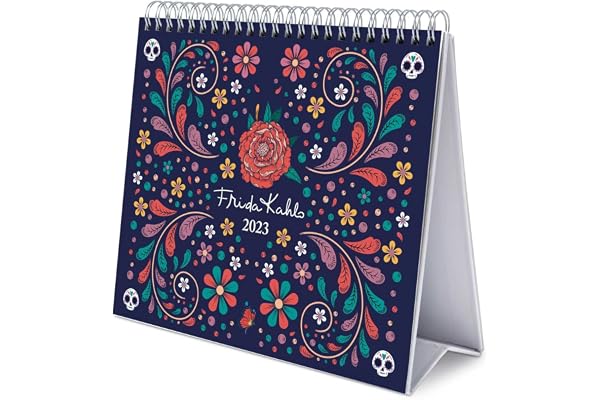 Grupo Erik - Calendrier de Bureau 2023 Frida Kahlo 12 Mois | 20 x 18 cm, Mensuel en Français, Janvier à Décembre Sous Licence Officielle, Certifié FSC, avec Support Rigide, CS23008