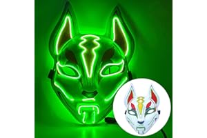 WreGmgg LED Máscara De Zorro Led Mascara Halloween Costume Masque Adulte,18 Colores,fortnite Deguisement Adulte Scream Michael Myers Cyberpunk Disfraz Cosplay