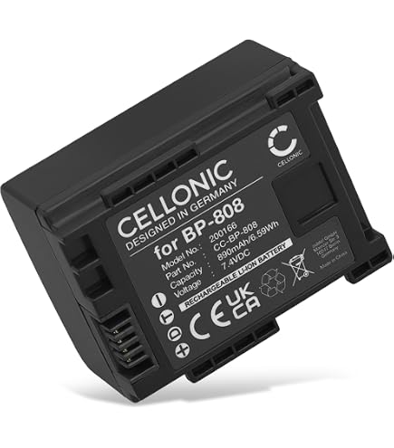 Batterie BP-808 BP808 pour Canon LEGRIA FS19, FS20, FS21, FS22, FS36