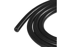 TOP-VIGOR Tubo in silicone, diametro interno 3 mm x diametro esterno 9 mm, lunghezza 1,5 m, tubo flessibile in gomma siliconica per acqua e aria, tubo per trasferimento pompa, nero