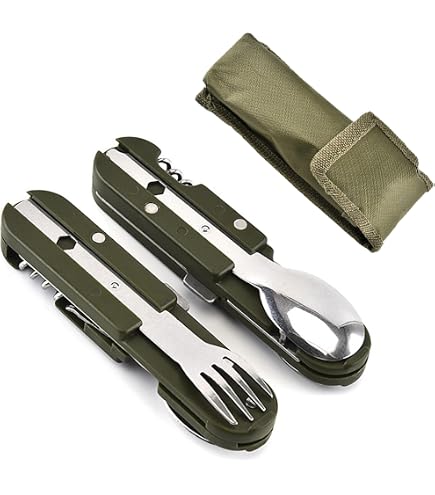 Posate Colorate Esercito Tedesco Mil-Tec Posate Unisex Per Adulti_14628000, Grigio, Taglia Unica Gamella Scout Coltelli Militari Sopravvivenza