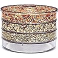 KESI ORNAMENTS Sprout Maker With 4 Compartments For Multi Purpose Use - Plastic Grocery Container Sprouted Grains Seeds Dal Channa Chole Ragi Organic Sprouting Jar (500Ml,4-Layer)