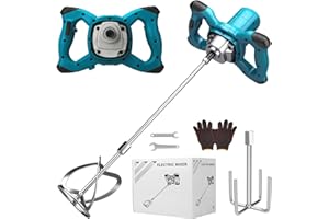 CATOLSSS Battery Paint Mortar Stirrer Compatible with Makita Battery, Brushless 3200 W Agitator, Cement Mixer, 6-Speed Gear, Lockable Switch, Industrial Mixer for Paint, Plaster, Cement, Mortar (without