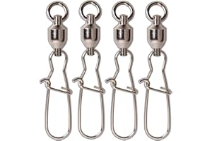 SHADDOCK 15Stk Angeln Kugellager Wirbel mit Duo-Lock Snaps Angelschnur Haken Connectors Angel Zubehör Angelwirbel, Größe(0#-9#)