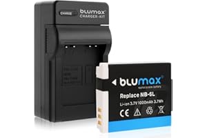 BLUMAX Ladegerät + Akku für Canon NB-6L kompatibel mit Canon PowerShot D30 SX170 SX240 SX260 SX270 SX280 SX500 SX510 SX520 SX530 SX600 SX610 SX700 SX710 S95 S100 S120 S200 lader akku Haus kfz USB