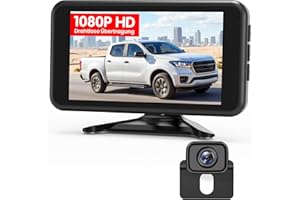 AUTO-VOX Rückfahrkamera kabellos: 5" 1080P Monitor,Dual-Channel,30 Min. Einbau,Stabile Digitale Funkübertragung,IP69K Wasserdicht & Nachtsicht,für SUV, LKW, PKW, Pickup,Anhänger