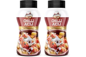 Jasmine Gourmet Salad Dressing Chilli Aioli Flavour - Creamy & Delicious Salad Dressings - 2-Pack Squeeze Bottles 284 Gram Each - Vegan, Gluten Free, Kosher