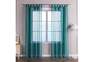 Eslir firanki z pętelkami, zasłony okienne, transparentne, z woalu, 1 sztuka BxH 140x225cm niebieski