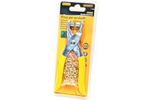 HERRAN Pinze per Occhielli Lunga 150mm Pesa 95gr con Occhielli Inclusi e Manico Giallo