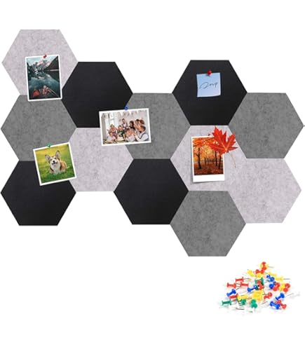 6pcs Hexagon Cork Board Tiles Self Adhesive Thick Corkboards | UK - View #10