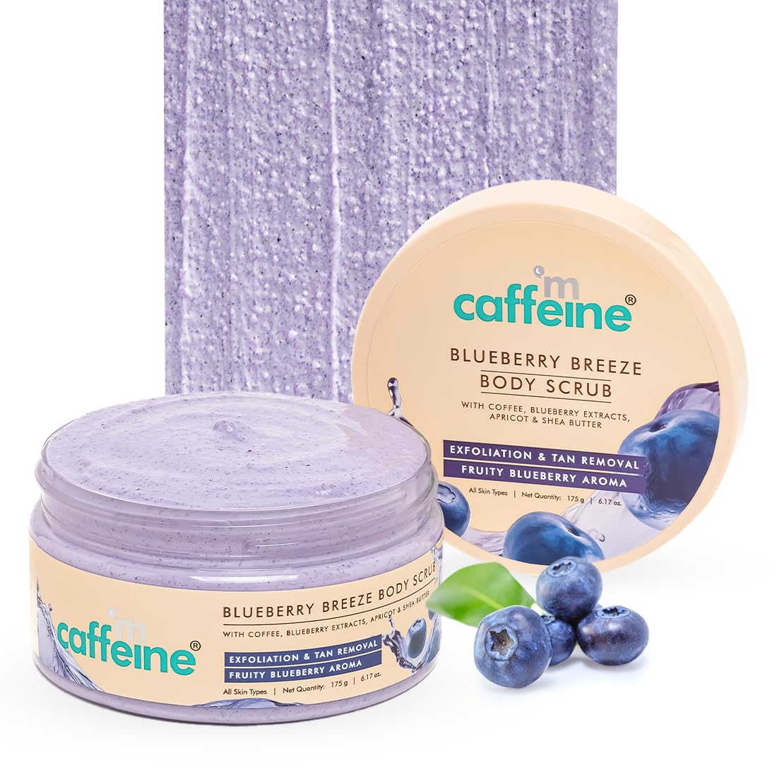 mcaffeine Blueberry Breeze Body Scrub For Glowing Skin With Coffee,Blueberry,Apricot&Shea Butter |Removes Tan, Nourishes, Moi