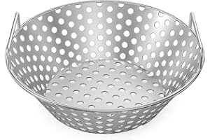 Skyflame en Acier Inoxydable Charbon de Bois Frêne Panier Compatible avec pour Large BGE, Kamado Joe Classic, Pit Boss, Louisiane Grils, 35,6 cm de diamètre