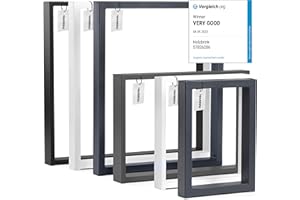 HOLZBRINK Pied de Banc/Pied de Bureau rectangulaire, Pied de Meuble en Profil és d’Acier, Cadre 60x20 mm, Profil 90x72 cm, Noir, 1 Pied, HLT-01-E-GG-9005