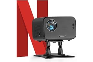 ‎XUANPAD Netflix Offiziell & Autofokus - Beamer mit WLAN und Bluetooth XuanPad 4K 1080P Unterstützung, Projektor mit 210° drehbarem Standfuß, Auto Keystone-Korrektur, Staubschutz- und Wärmeableitungsdesign